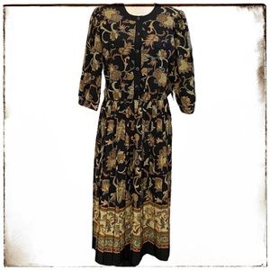 Breli Originals Dress 16 Floral Black Vintage